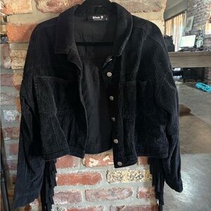 Blue B Black Corduroy Women's Jean Jacket
